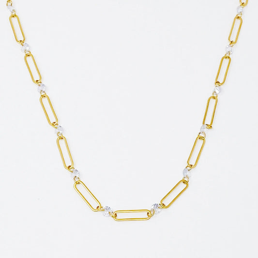 Crystal Linked Chain Necklace