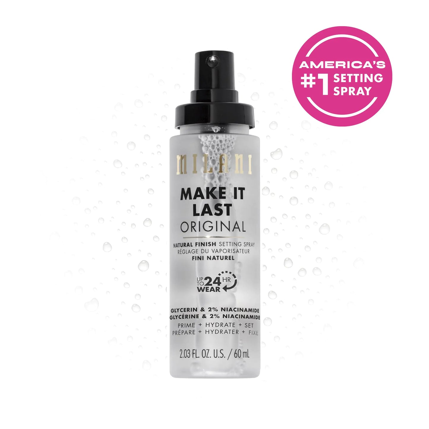 Milani Make It Last Original - Natural Finish Setting Spray 3-in-1 Setting Spray ja Primer- Prime + Correct + Set Makeup Finishing Spray ja Primer - Long Lasting Makeup Primer and Spray 2.03 Fl. Oz