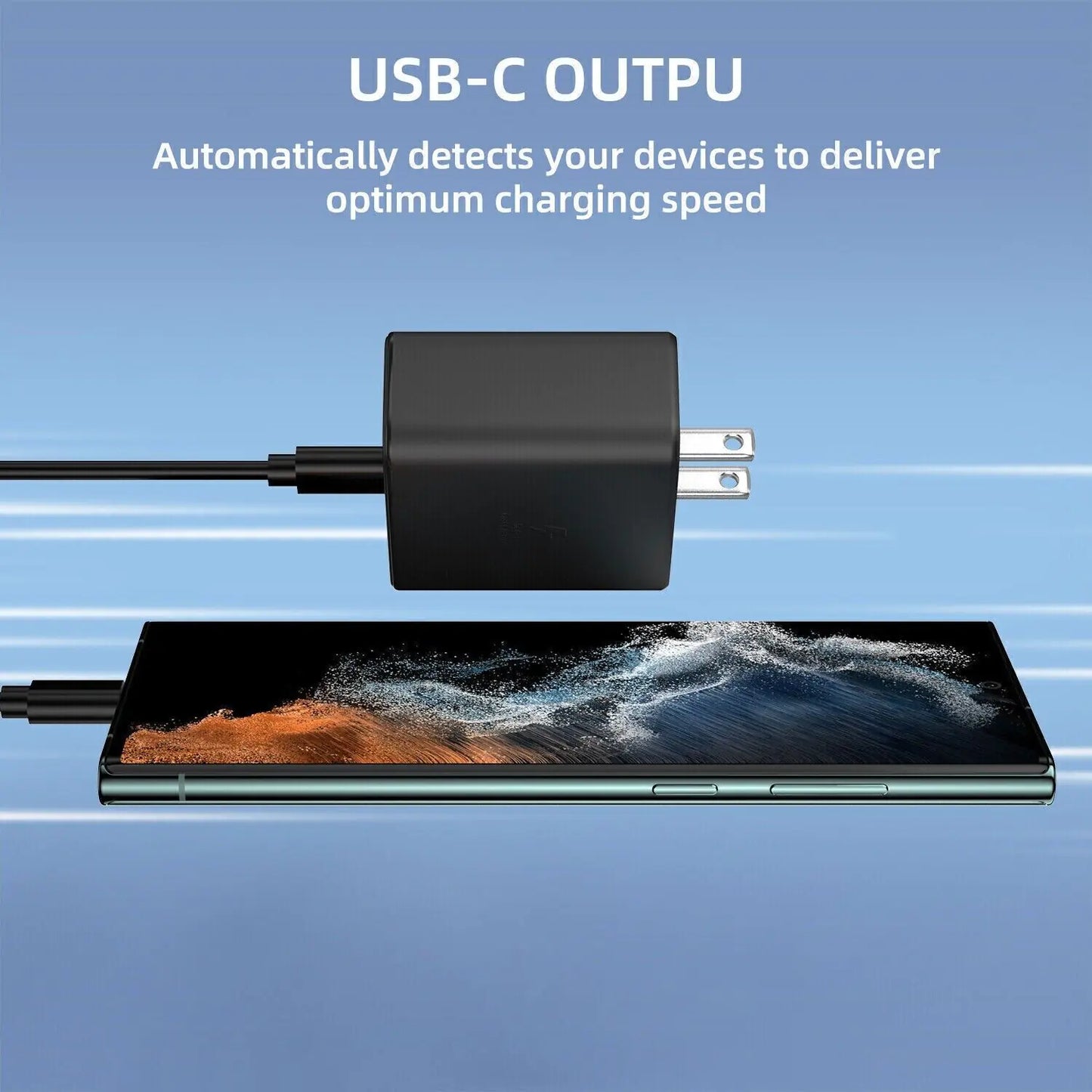 Cargador de pared superrápido USB-C de 45 W con cable de 3 metros para Samsung Galaxy S20, S21, S22 y S23