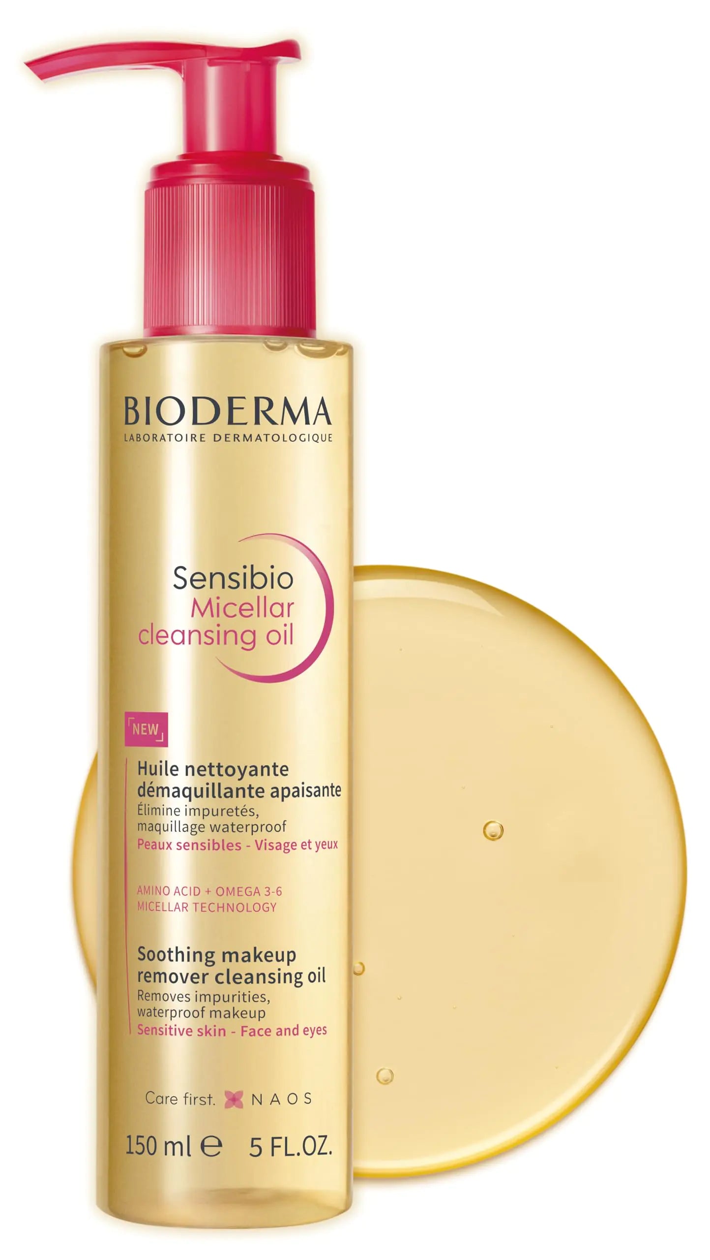 Bioderma Sensibio 胶束洁肤油，首款生态生物胶束油配方洁肤油，具有油乳质地，可深层清洁、舒缓和滋养肌肤，不含香料，对肌肤温和