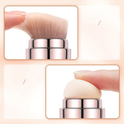 Retractable Metallic Four - in - one Multifunctional Makeup Brush - Catch Cards