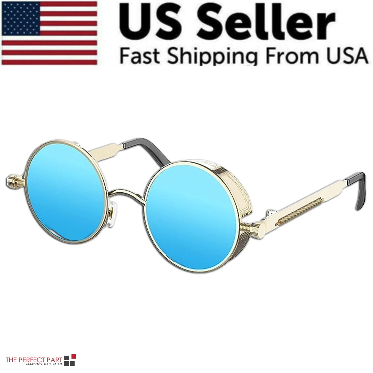 Retro Round Polarized Sunglasses Men Women Vintage Gothic Steampunk Glasses - HejK.com Marketplace.