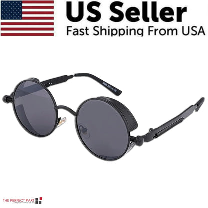 Retro Round Polarized Sunglasses Men Women Vintage Gothic Steampunk Glasses - HejK.com Marketplace.