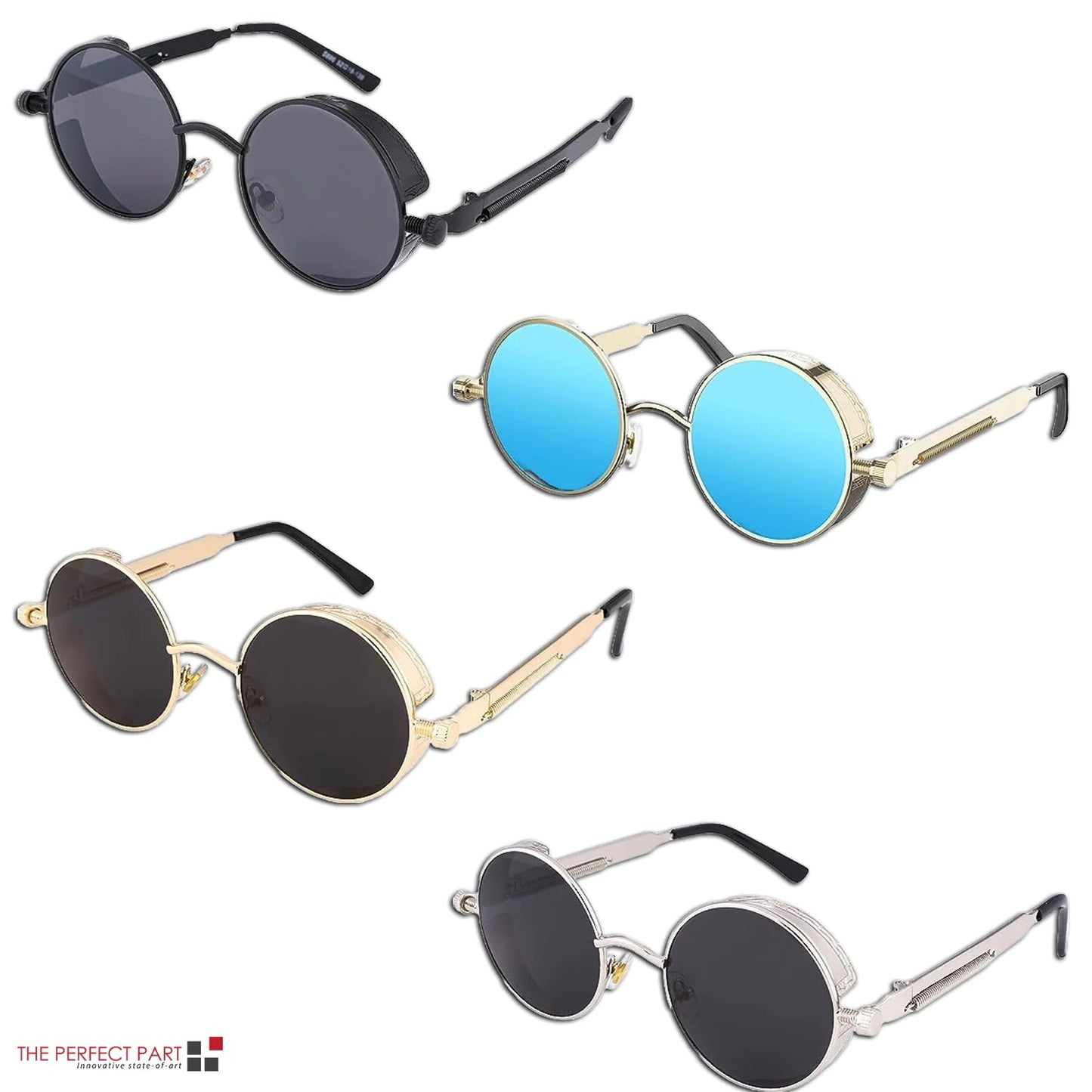 Retro Round Polarized Sunglasses Men Women Vintage Gothic Steampunk Glasses - HejK.com Marketplace.