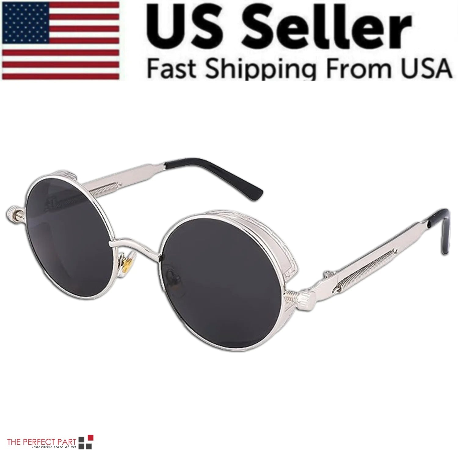 Retro Round Polarized Sunglasses Men Women Vintage Gothic Steampunk Glasses - HejK.com Marketplace.