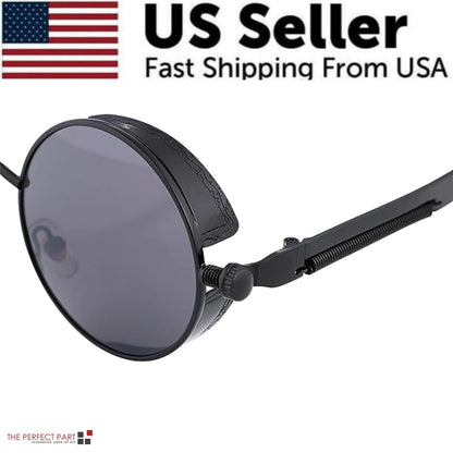 Retro Round Polarized Sunglasses Men Women Vintage Gothic Steampunk Glasses - HejK.com Marketplace.