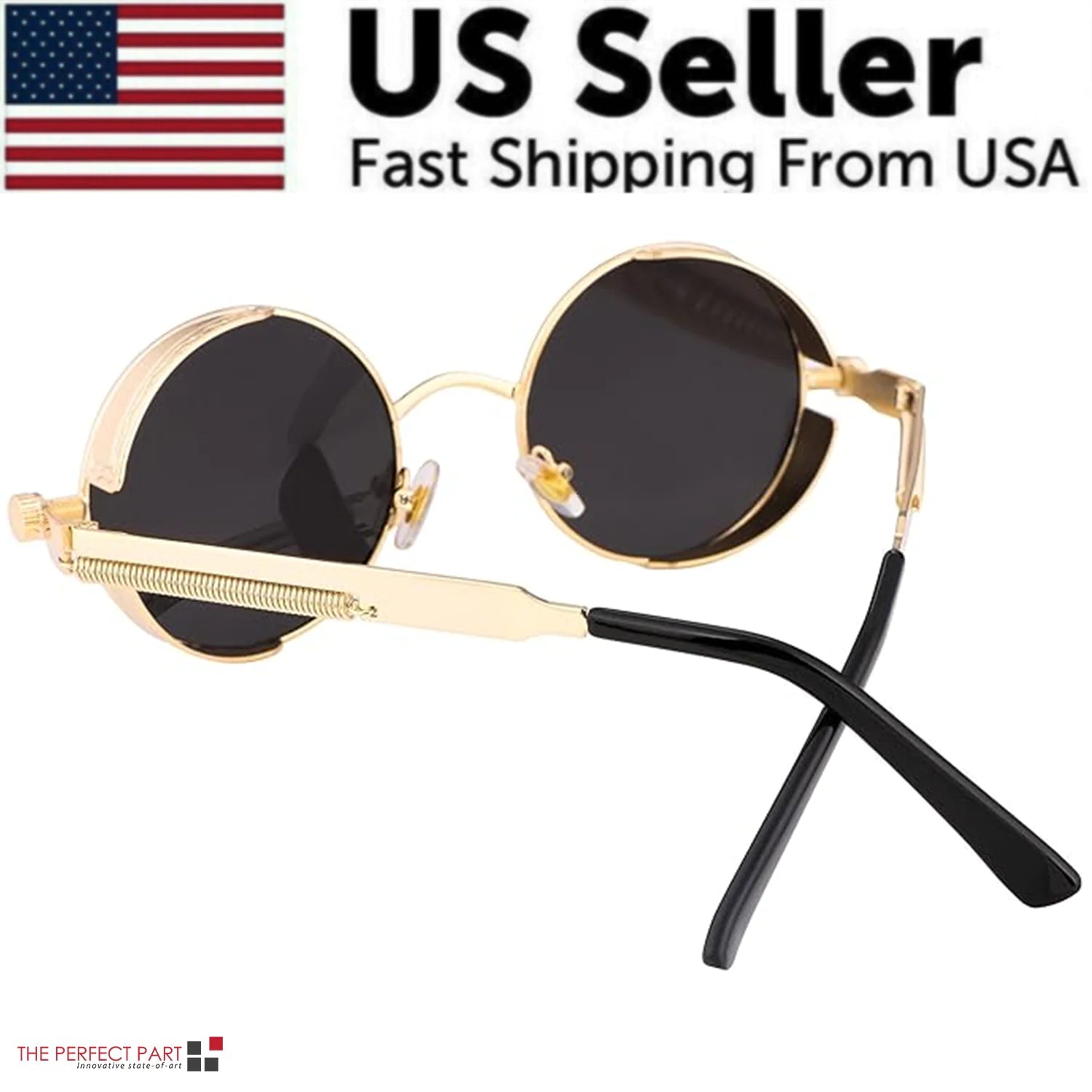 Retro Round Polarized Sunglasses Men Women Vintage Gothic Steampunk Glasses - HejK.com Marketplace.