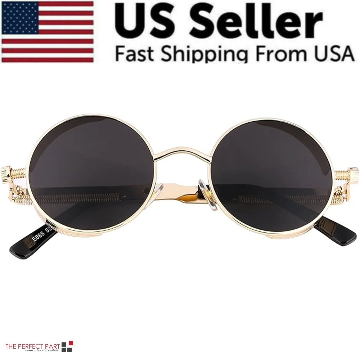 Retro Round Polarized Sunglasses Men Women Vintage Gothic Steampunk Glasses - HejK.com Marketplace.