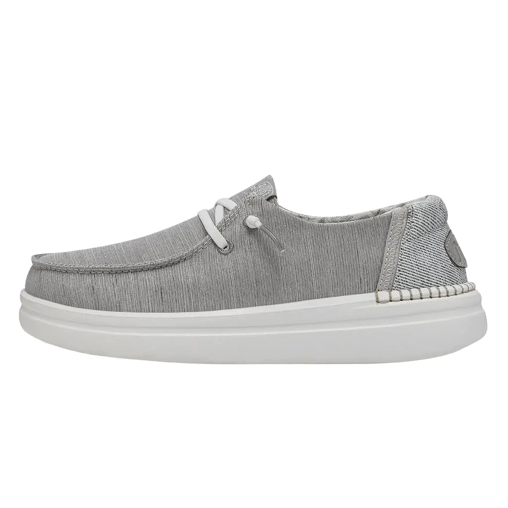 Hey Dude Women's Wendy Linen | Women’s Shoes | Women’s Lace Up Loafers | Comfortable & Light-Weight 10 Lunar Rock