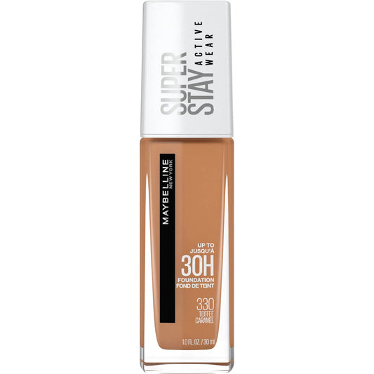 Maybelline Super Stay täiskattav vedel jumestuskreem Active Wear, kuni 30 tundi kuluv, ülekantav, higi- ja veekindel, matt viimistlus, iiris, 1 tk 330 TOFFEE 1 fl Oz (1 tk)