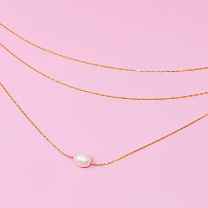 Layered Freshwater Pearl Pendant Necklace