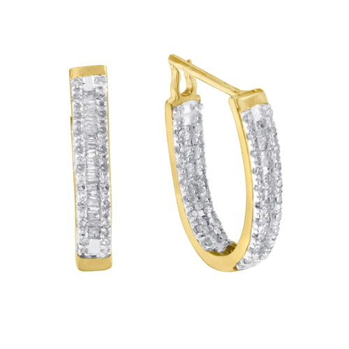 10k Yellow Gold Diamond Hoop Earrings (1 cttw, I-J Color, I1-I2 Clarity)