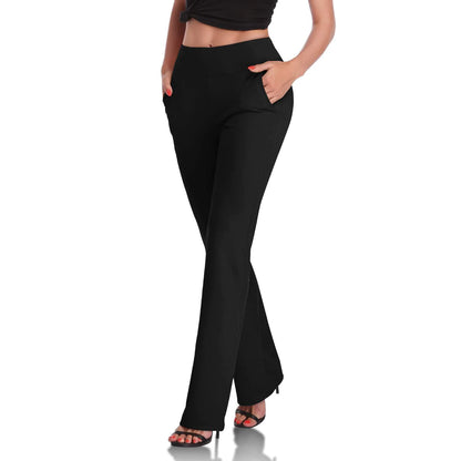 Women's Knitted Flared Pants with Side Pockets