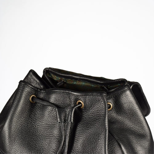 Handmade Leather Backpack 95-38 - Black