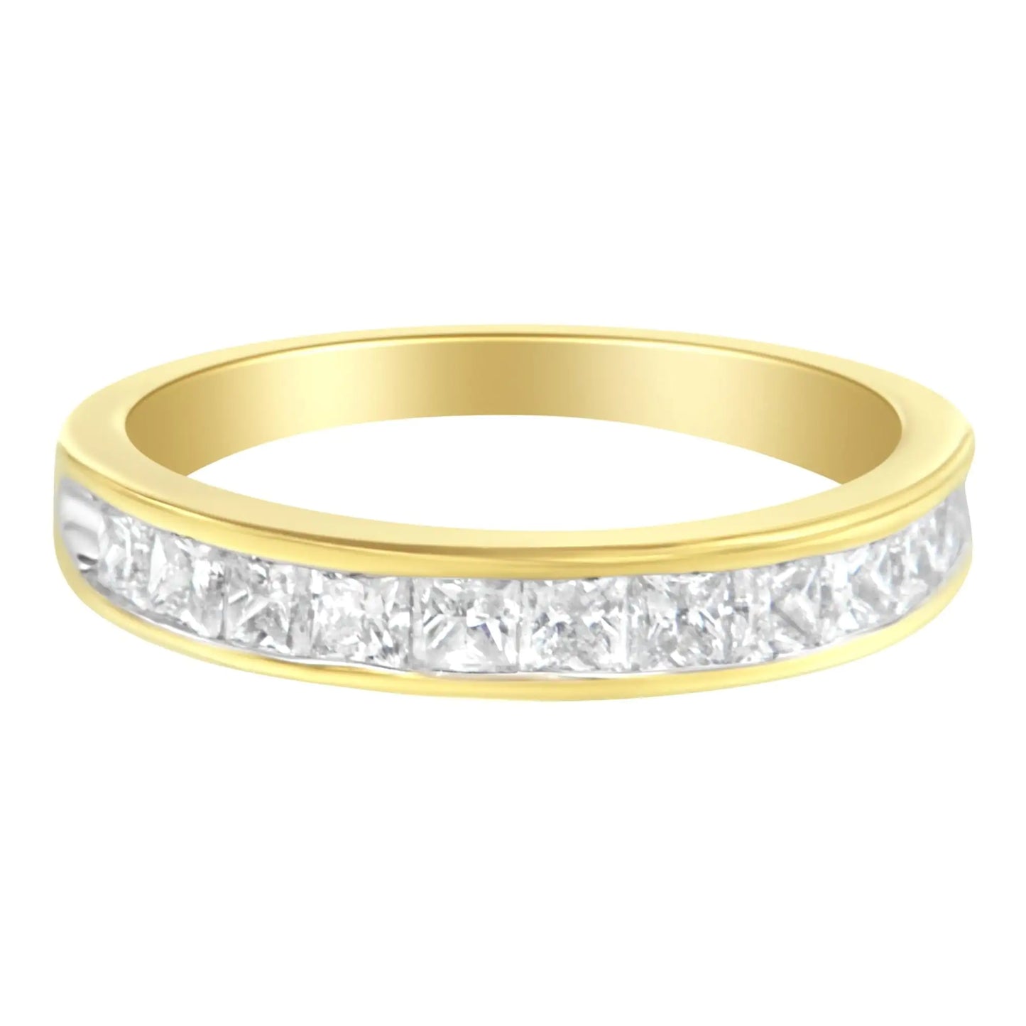 14kt gult gull diamantkanalbåndring (1 cttw, HI Color, SI2-I1 Clarity)