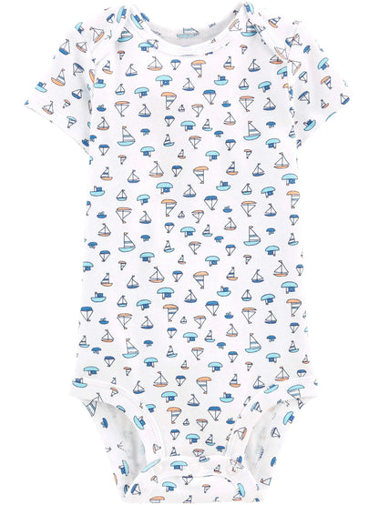 Body de manga corta Simple Joys de Carter's para bebé niño (paquete de 6), 24 meses, multicolor, veleros y rayas