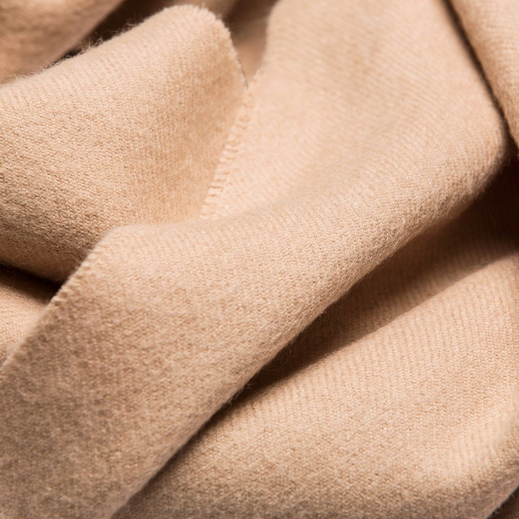Natural Baby Alpaca Maxi-Scarf with Fringes