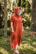 Short-Sleeve Poncho FOX for Adults - Bamboo Terry
