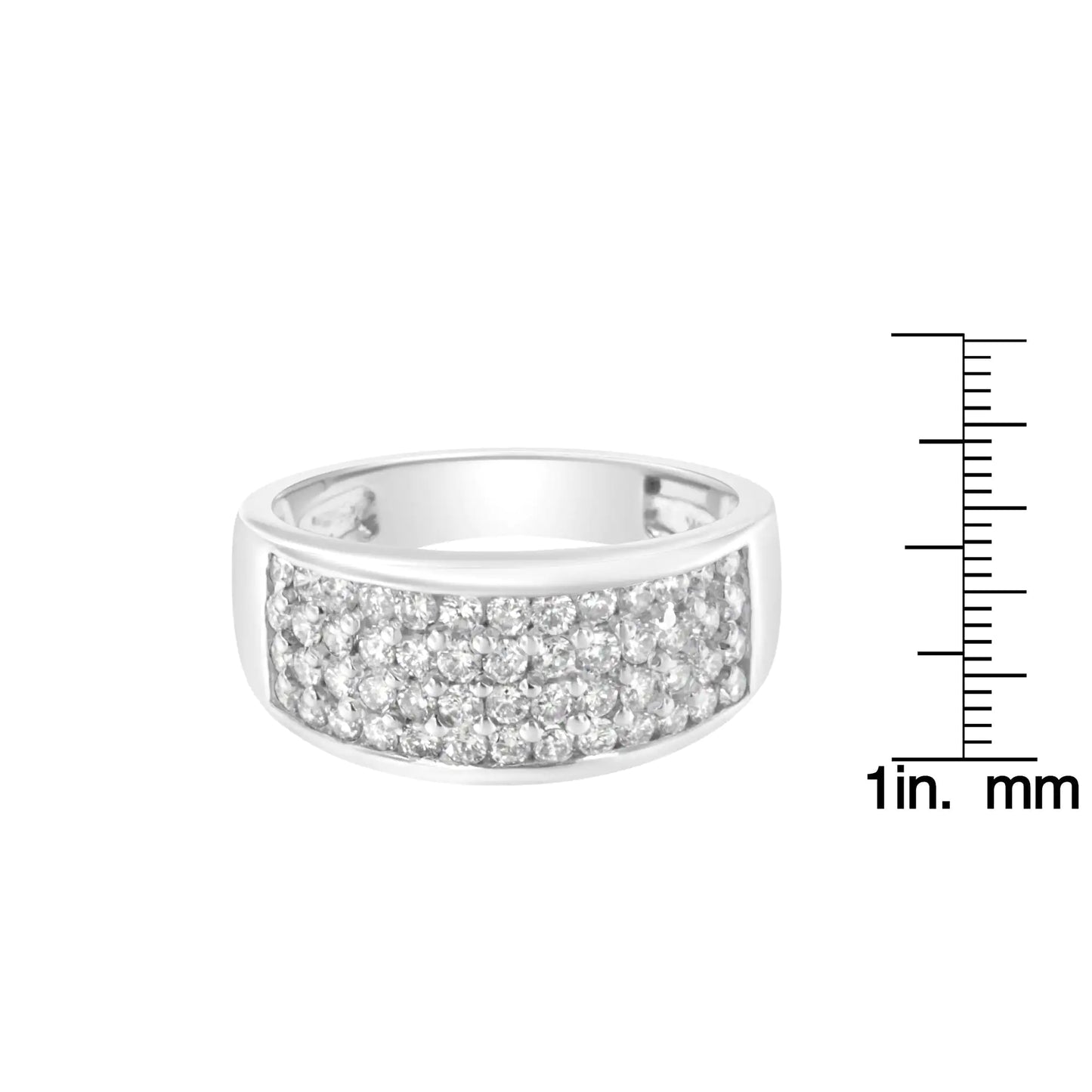 Anillo de oro blanco de 14 quilates con diamantes de talla redonda (1,0 quilates, color HI, claridad SI2-I1)