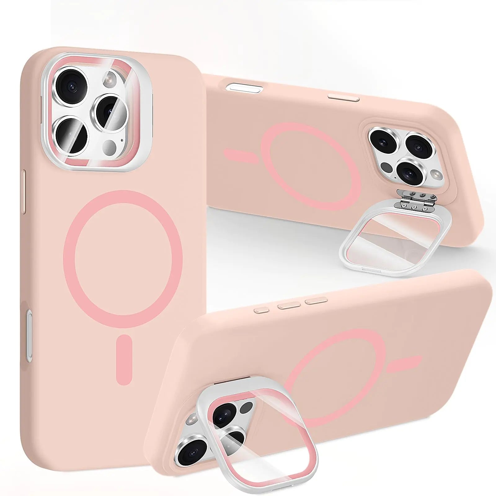 STERKER Designed for iPhone 16 Pro Case with Camera Invisible Stand [Lens Protector] [Compatible with MagSafe] Military Drop Protection Silicone Back Cover 6.3'', Blue - Catch Cards