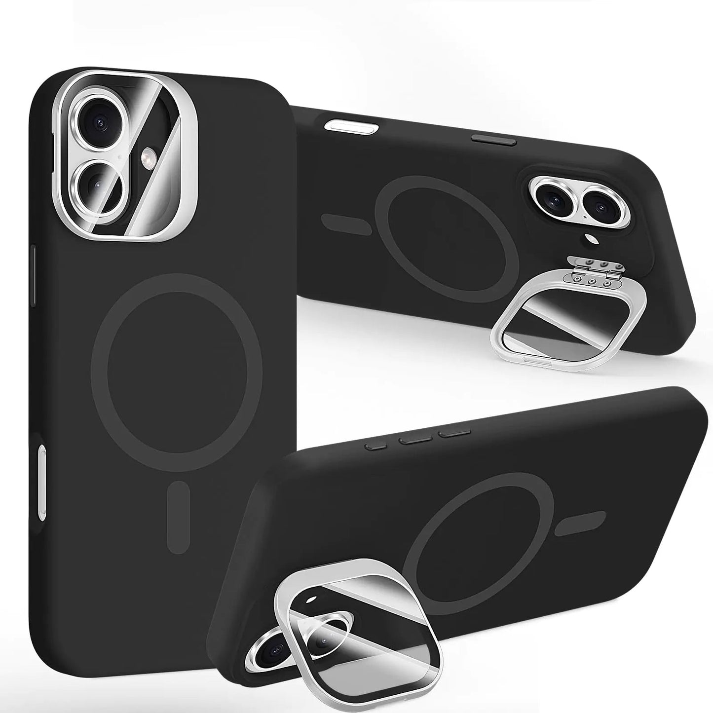 STERKER Designed for iPhone 16 Pro Case with Camera Invisible Stand [Lens Protector] [Compatible with MagSafe] Military Drop Protection Silicone Back Cover 6.3'', Blue - Catch Cards