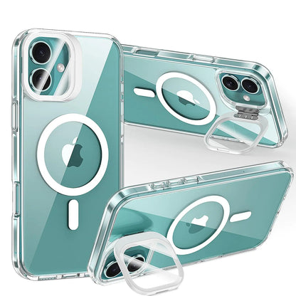 STERKER Designed for iPhone 16 Pro Case with Camera Invisible Stand [Lens Protector] [Compatible with MagSafe] Military Drop Protection Silicone Back Cover 6.3'', Blue - Catch Cards