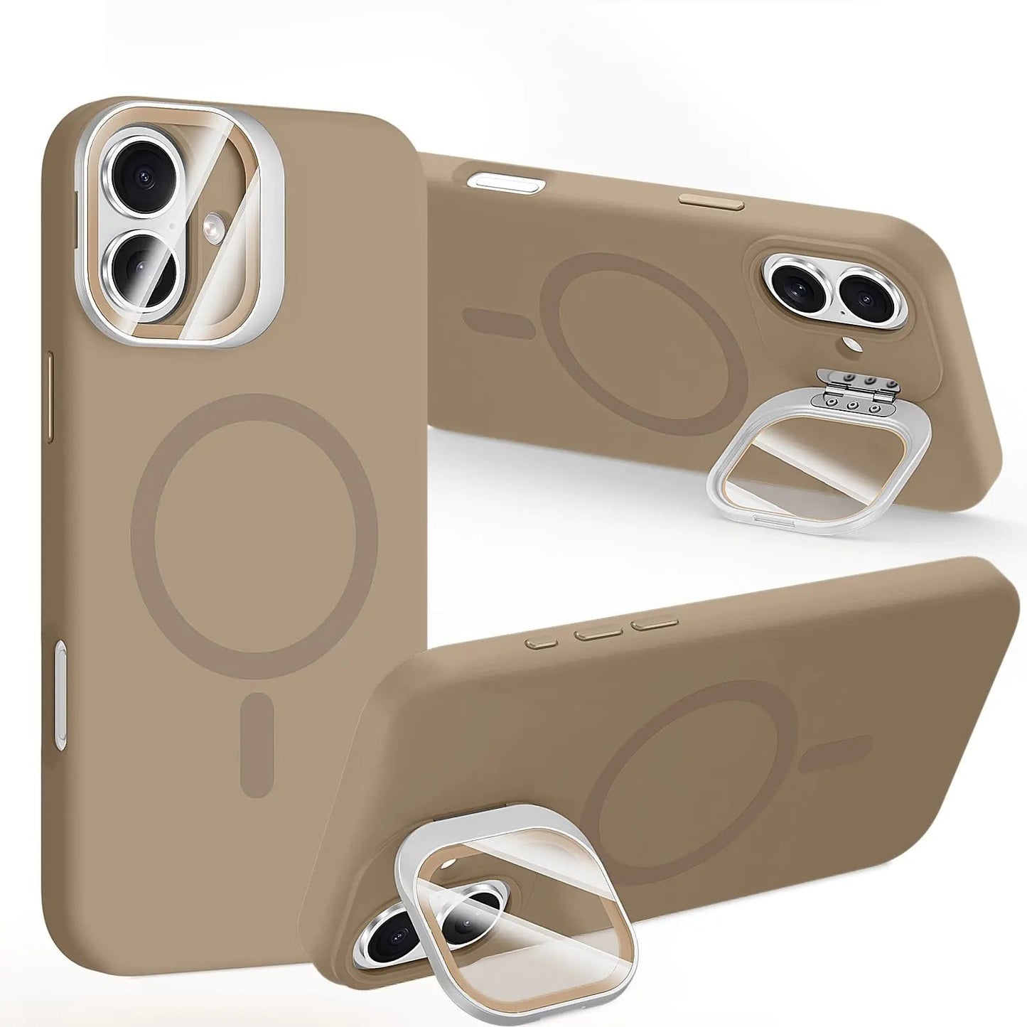 STERKER Designed for iPhone 16 Pro Case with Camera Invisible Stand [Lens Protector] [Compatible with MagSafe] Military Drop Protection Silicone Back Cover 6.3'', Blue - Catch Cards