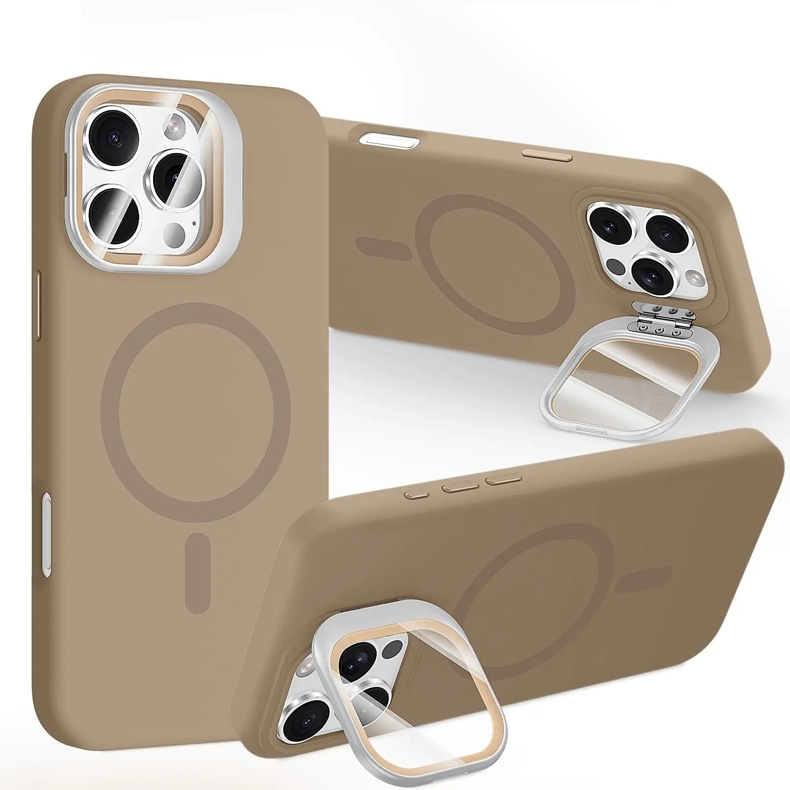 STERKER Designed for iPhone 16 Pro Case with Camera Invisible Stand [Lens Protector] [Compatible with MagSafe] Military Drop Protection Silicone Back Cover 6.3'', Blue - Catch Cards