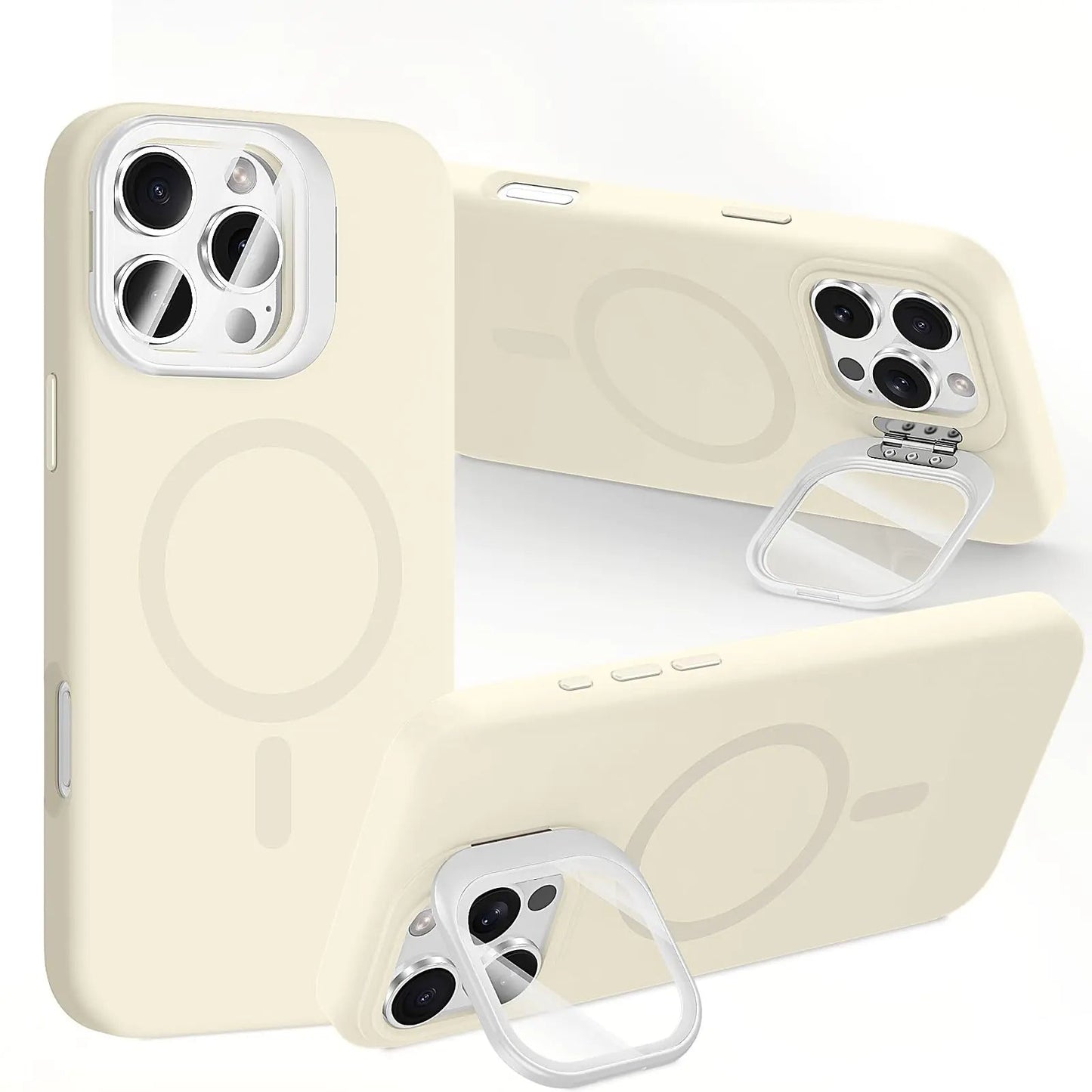 STERKER Designed for iPhone 16 Pro Case with Camera Invisible Stand [Lens Protector] [Compatible with MagSafe] Military Drop Protection Silicone Back Cover 6.3'', Blue - Catch Cards