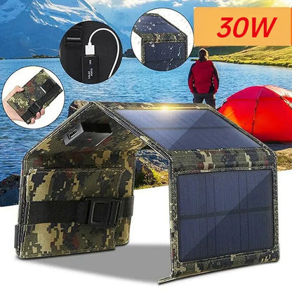 Cargador de panel solar plegable