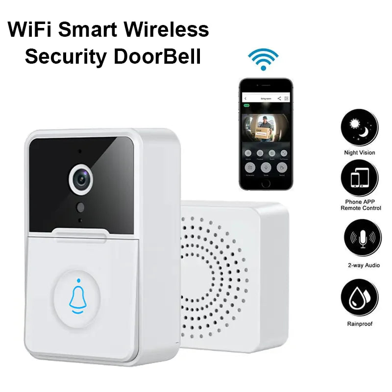 Wireless Security Smart WiFi Doorbell Intercom Video Camera Door Ring Bell Chime