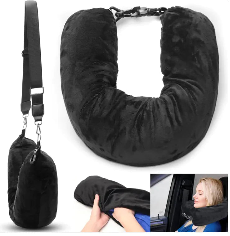 Almohada de viaje multifuncional recargable en forma de U