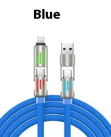 240W 4-in-1 Fast Charging Cable with Breathing Light