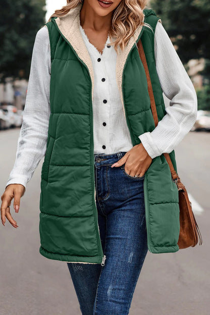 Double-Sided Hooded Cotton Jacket Vest