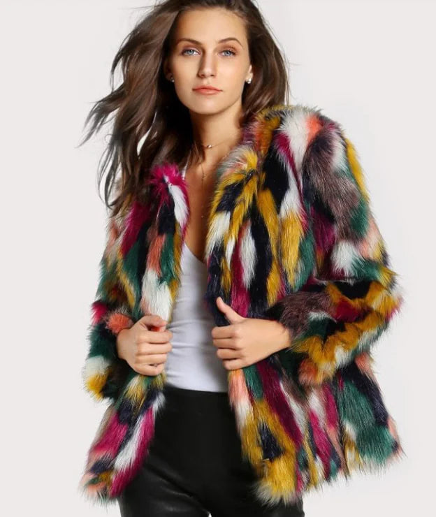 Women Color Fur Coats