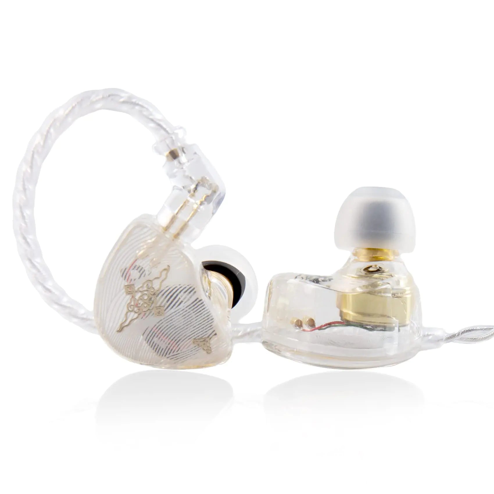 TANGZU Wan er S.G in Ear Monitors Headphone HiFi IEM Wired Earbuds for Musician Audiophile 10mm Dynamic Driver in - Ear Earphone with Ergonomic Fit 2 Pin 0.78 Detachable Cable (Clear Without mic) - Catch Cards