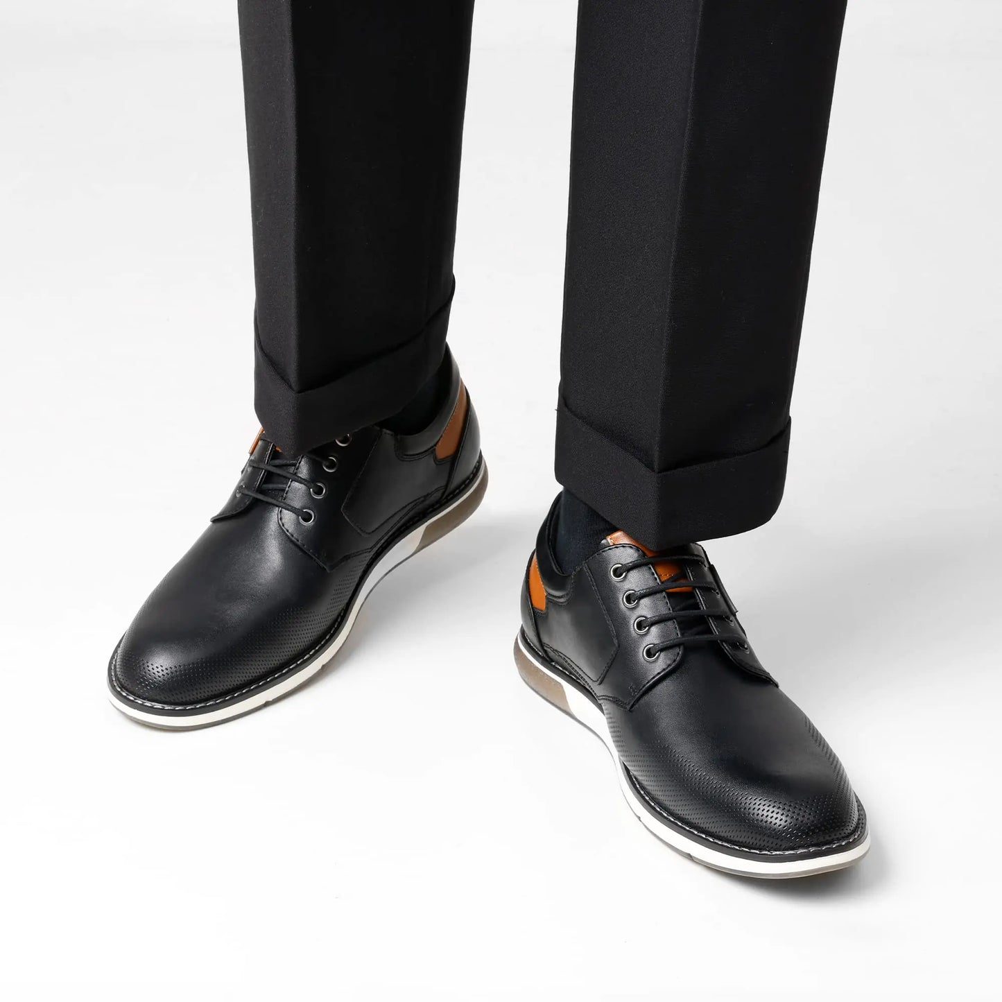 Zapatos Oxford informales de vestir Bruno Marc para hombre, estilo Derby formal de negocios, ancho 10, color negro