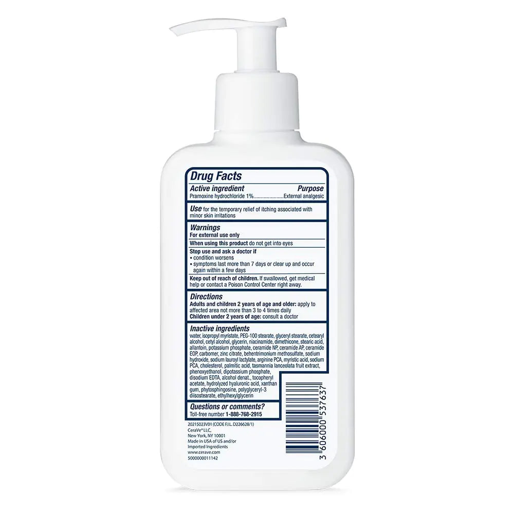 CeraVe Anti Itch Moisturizing Lotion med Pramoxine Hydrochloride | Lindrer kløe med mindre hudirritasjoner, lindre solbrenthet, insektbitt | 8 Unse 8 Fl Oz (pakke med 1)