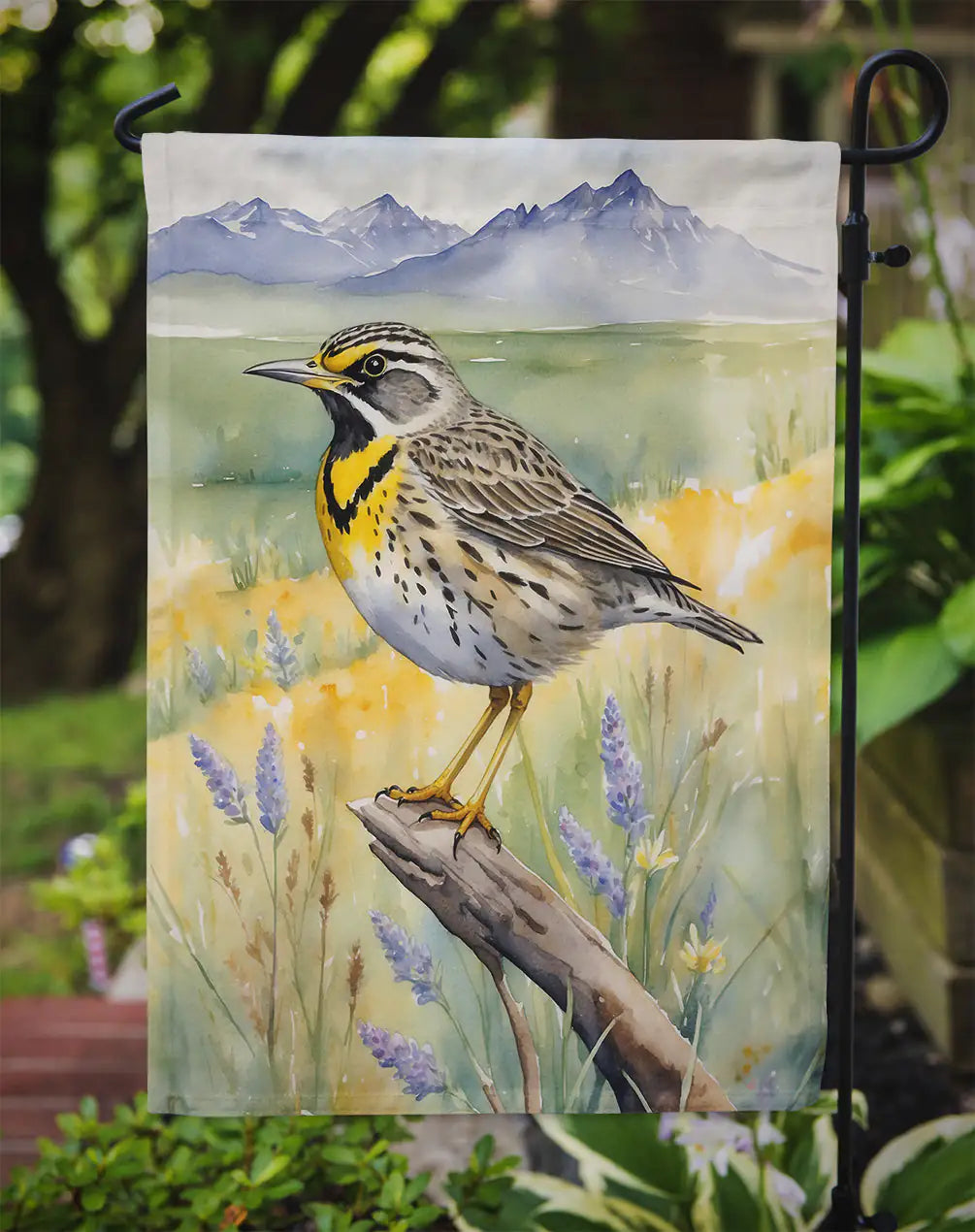 Wyoming Western Meadowlark Garden Flag