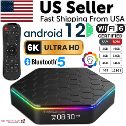 2023 Upgraded T95Z Plus Smart Android 12.0 TV Box Quad Core 6K HD Stream Player