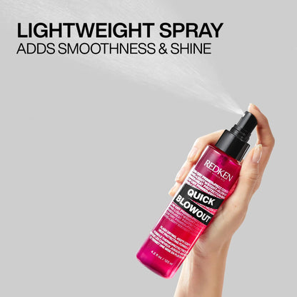 Redken Quick Blowout Heat Protection Spray | Blow Dry Primer to Reduce Styling Time | Smooths & Adds Shine | Lightweight Blowdry Heat Protectant Spray for Hair | For All Hair Types 4.2 Fl Oz (Pack of 1)