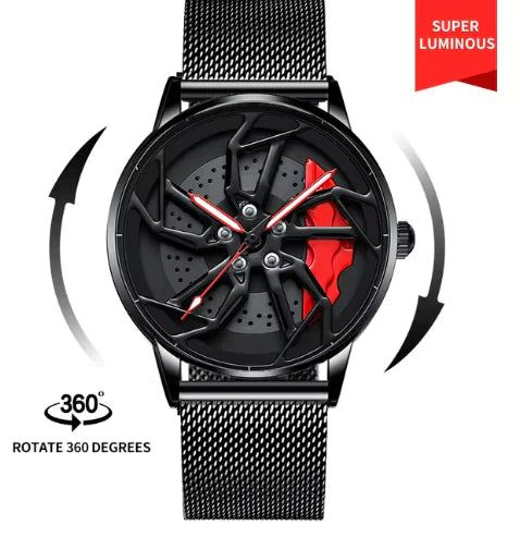 Men 3D Real Wheel Watches