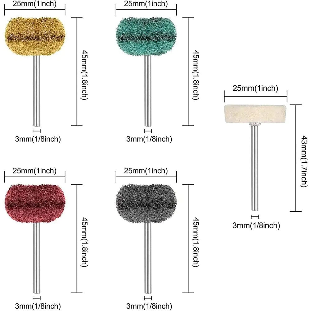 50 件金属抛光打磨轮毛刺套件旋转工具配件套装适用于 Dremel
