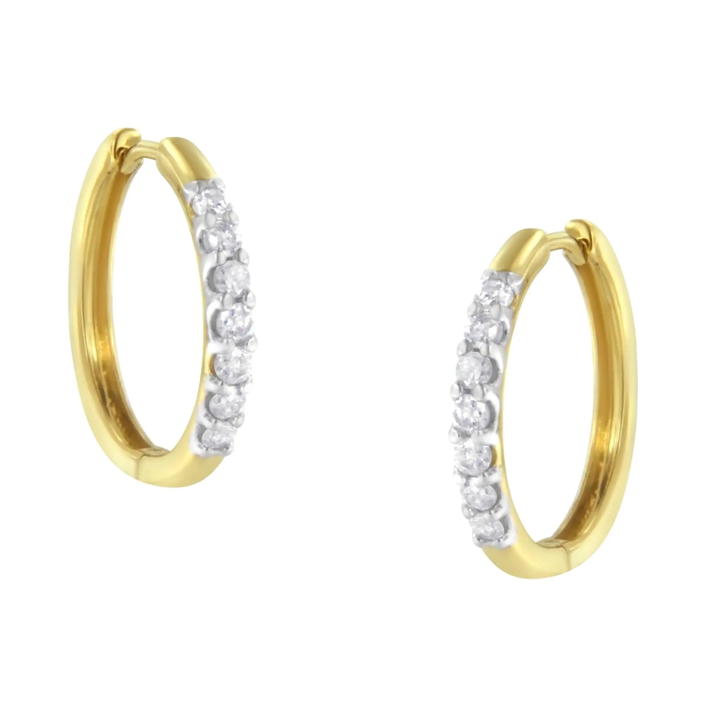 10KT Yellow Gold Diamond Hoop Earring (1/2 cttw, I-J Color, I2-I3 Clarity)