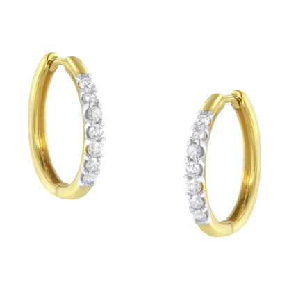 Aros de diamantes en oro amarillo de 10 quilates (1/2 ct, color IJ, claridad I2-I3)