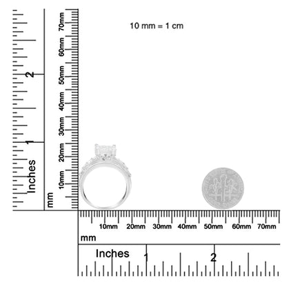 14K hvitt gull 2.0 Cttw blandet diamantrektangel usynlig-sett kompositt-klyngering med stang- og kanalsettbånd (HI-farge, SI2-I1-klarhet)