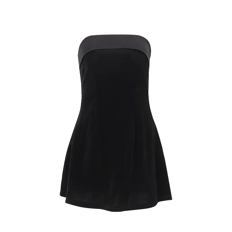 Women's Clothing Fashion Girl Backless Off-neck Tube Top Dress Women