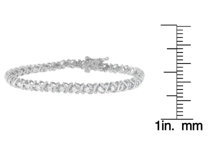 18K White Gold Round Cut Diamond Wrapped in Love Bracelet (2.00 cttw, H-I Color, I1-I2 Clarity)