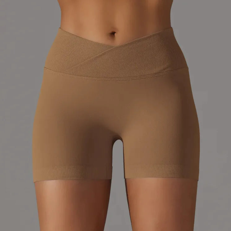 Pantalones cortos sencillos de cintura alta para mujer