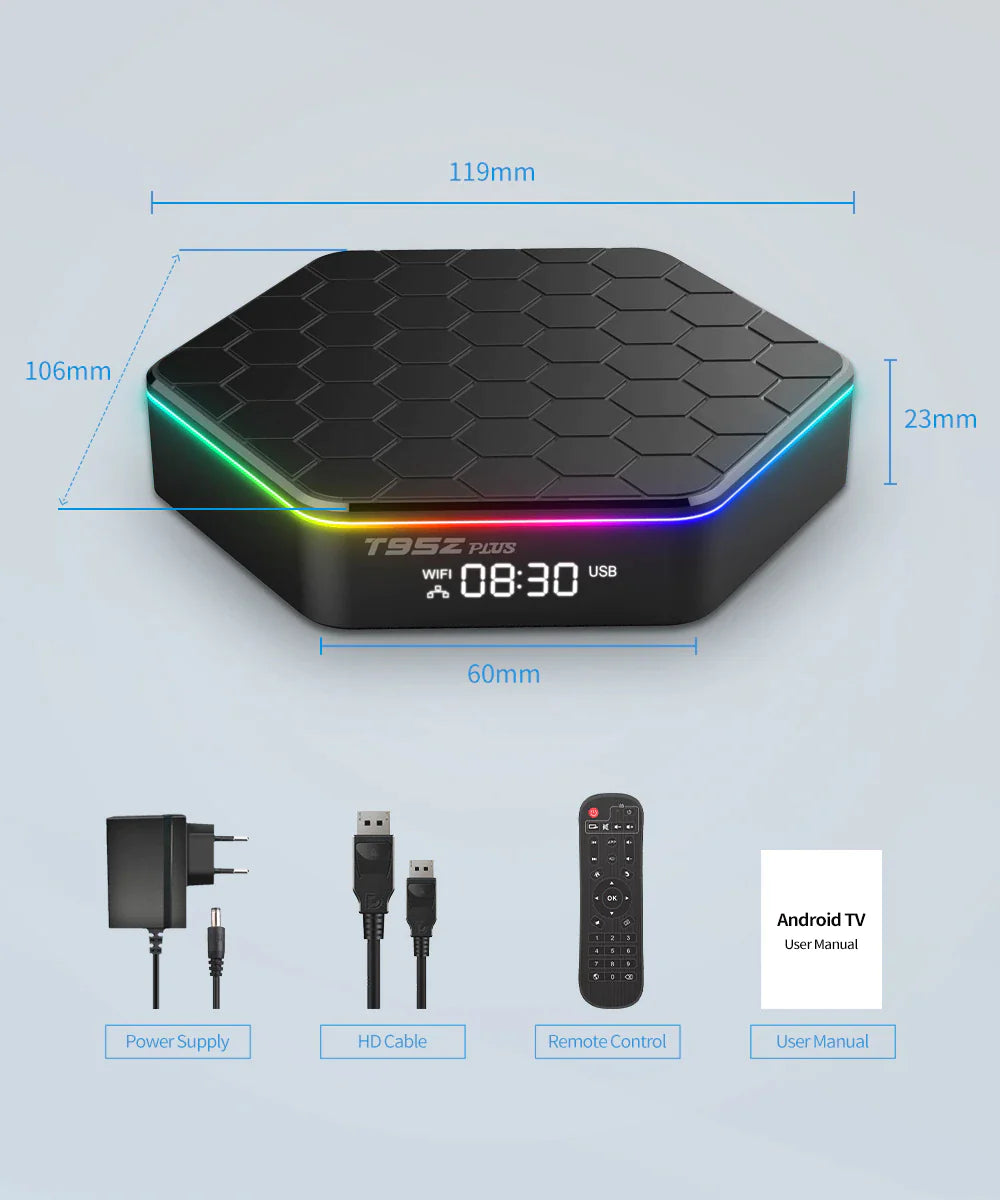 2023 Upgraded T95Z Plus Smart Android 12.0 TV Box Quad Core 6K HD Stream Player